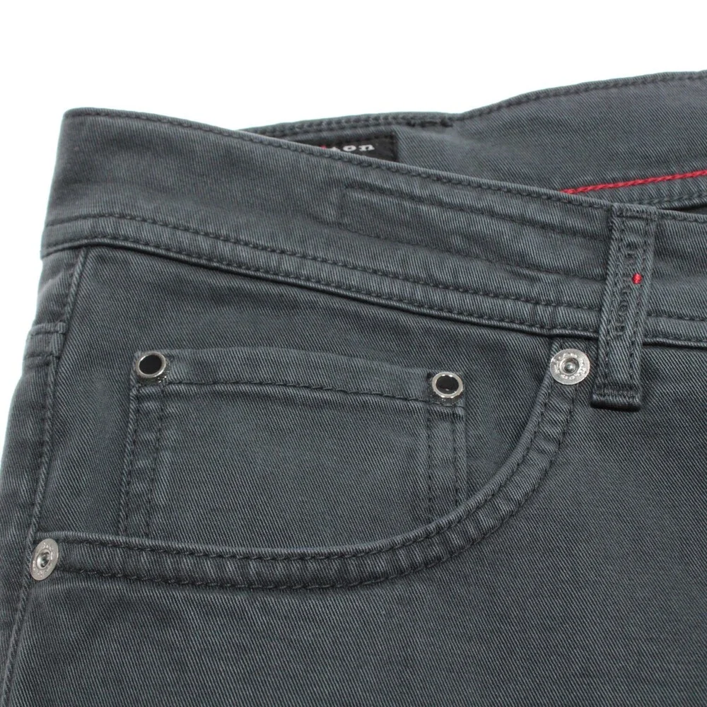 Kiton NWT Five Pocket Jean Cut Pants Size 40 US in Gray Lyocell & Cotton Blend